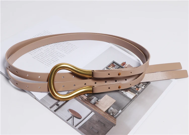 Nuevos cinturones dobles de cuero genuino, cinturón con hebilla en U | Accesorios de moda · Omeda.es - Imagen 19