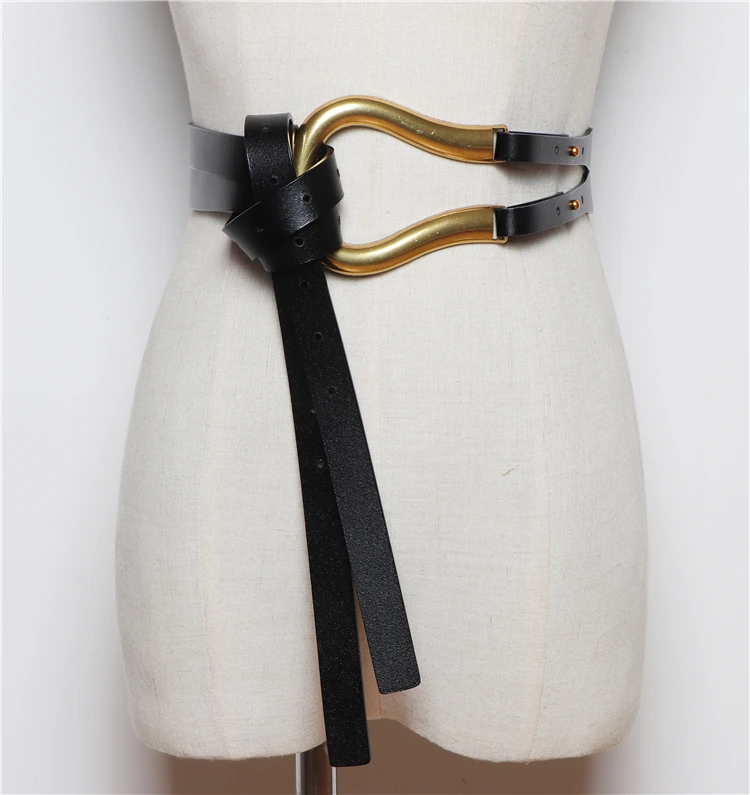 Nuevos cinturones dobles de cuero genuino, cinturón con hebilla en U | Accesorios de moda · Omeda.es - Imagen 21