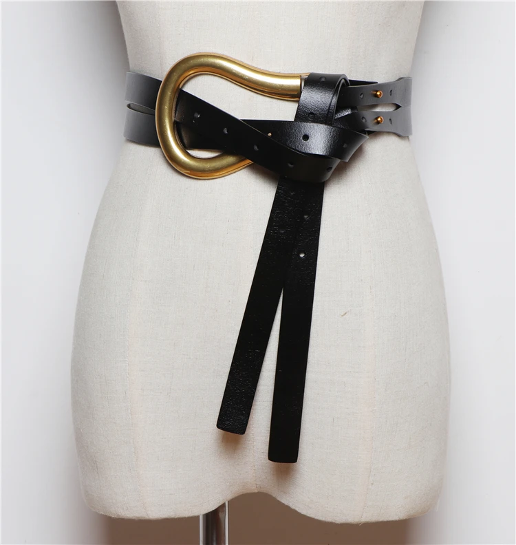 Nuevos cinturones dobles de cuero genuino, cinturón con hebilla en U | Accesorios de moda · Omeda.es - Imagen 22