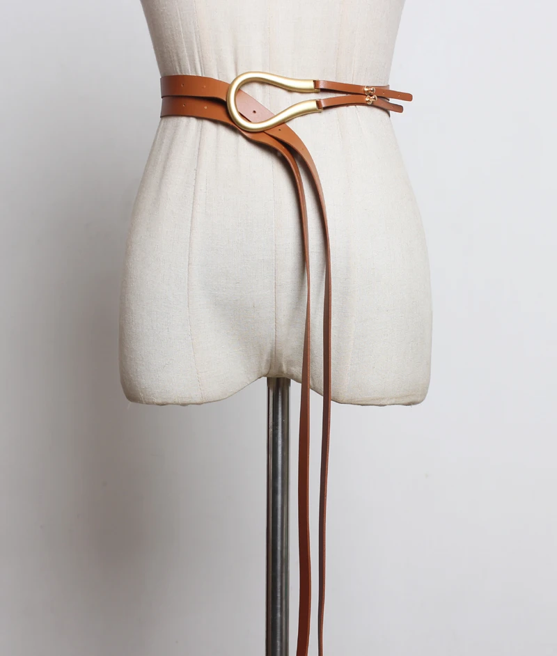 Nuevos cinturones dobles de cuero genuino, cinturón con hebilla en U | Accesorios de moda · Omeda.es - Imagen 31