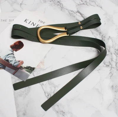 Nuevos cinturones dobles de cuero genuino, cinturón con hebilla en U | Accesorios de moda · Omeda.es - Imagen 46