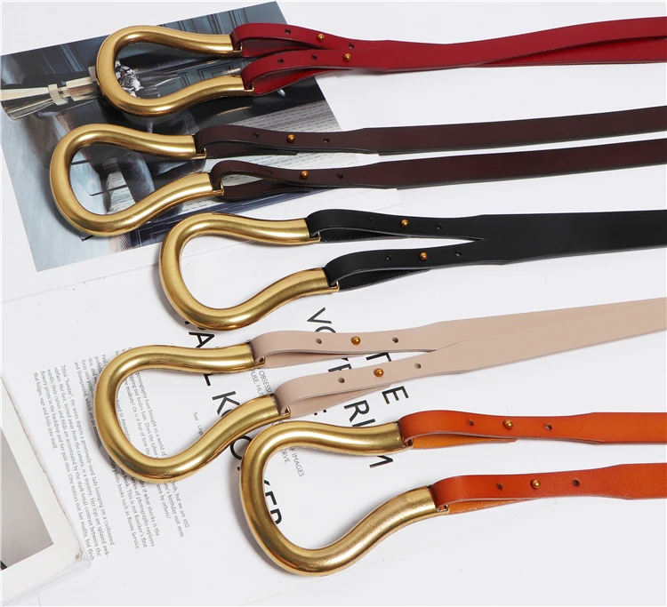 Nuevos cinturones dobles de cuero genuino, cinturón con hebilla en U | Accesorios de moda · Omeda.es - Imagen 5