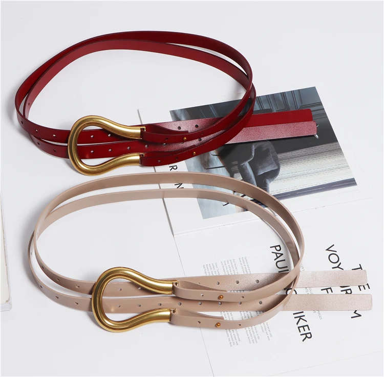 Nuevos cinturones dobles de cuero genuino, cinturón con hebilla en U | Accesorios de moda · Omeda.es - Imagen 6