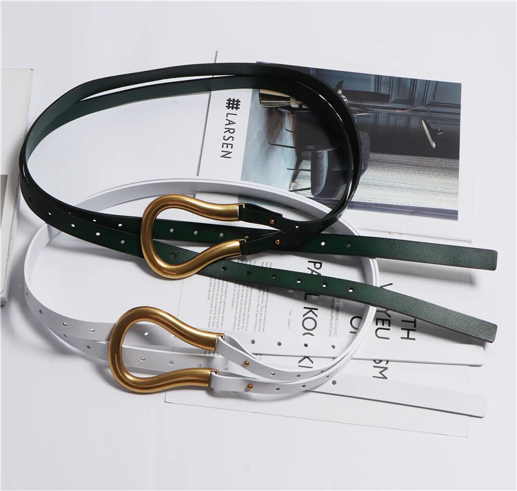 Nuevos cinturones dobles de cuero genuino, cinturón con hebilla en U | Accesorios de moda · Omeda.es - Imagen 7