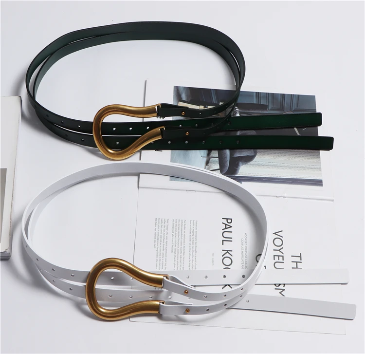 Nuevos cinturones dobles de cuero genuino, cinturón con hebilla en U | Accesorios de moda · Omeda.es - Imagen 9