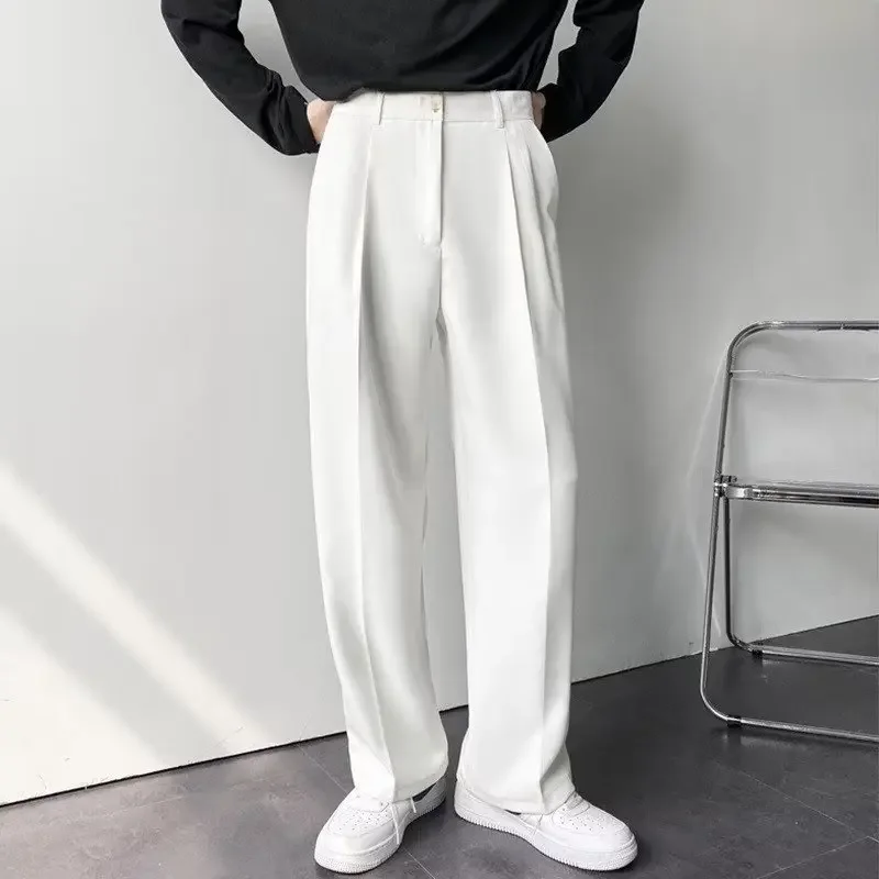 Pantalones blancos holgados de pierna recta para hombre, pantalones | Ropa de hombre · Omeda.es - Imagen 4
