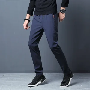 Pantalones informales para hombre, rectos, ajustados, con cintura | Ropa de hombre · Omeda.es