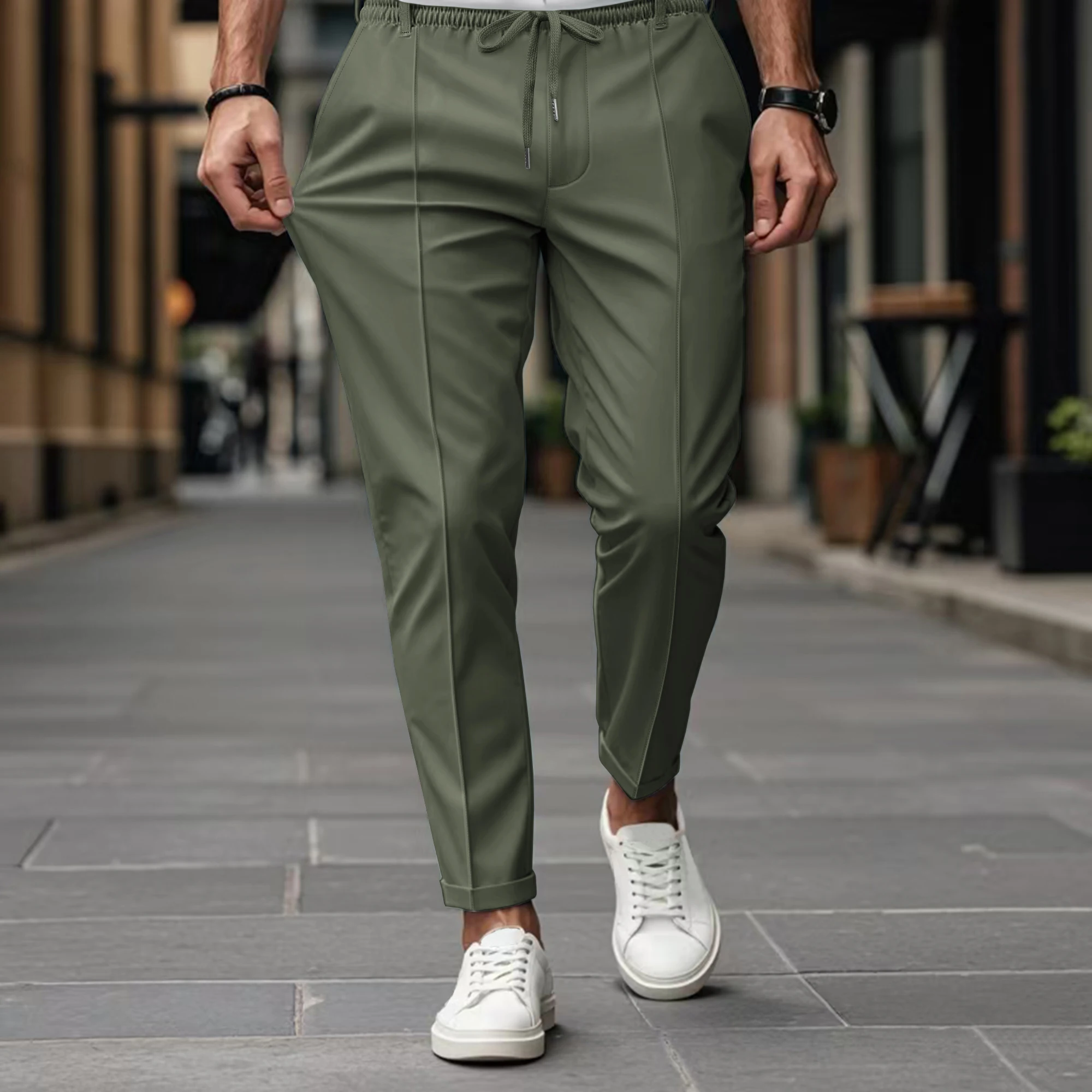 Pantalones de pierna recta de alta calidad de color sólido para | Ropa de hombre · Omeda.es