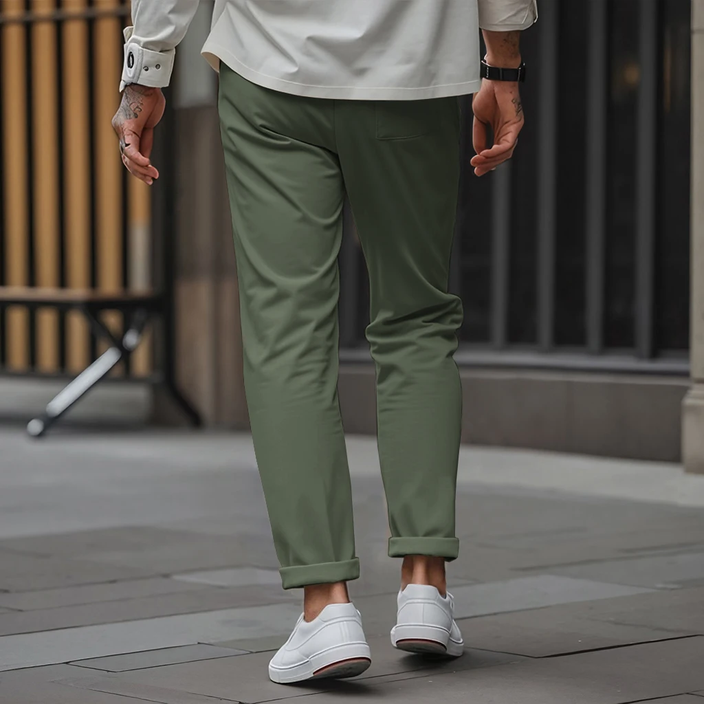 Pantalones de pierna recta de alta calidad de color sólido para | Ropa de hombre · Omeda.es - Imagen 7