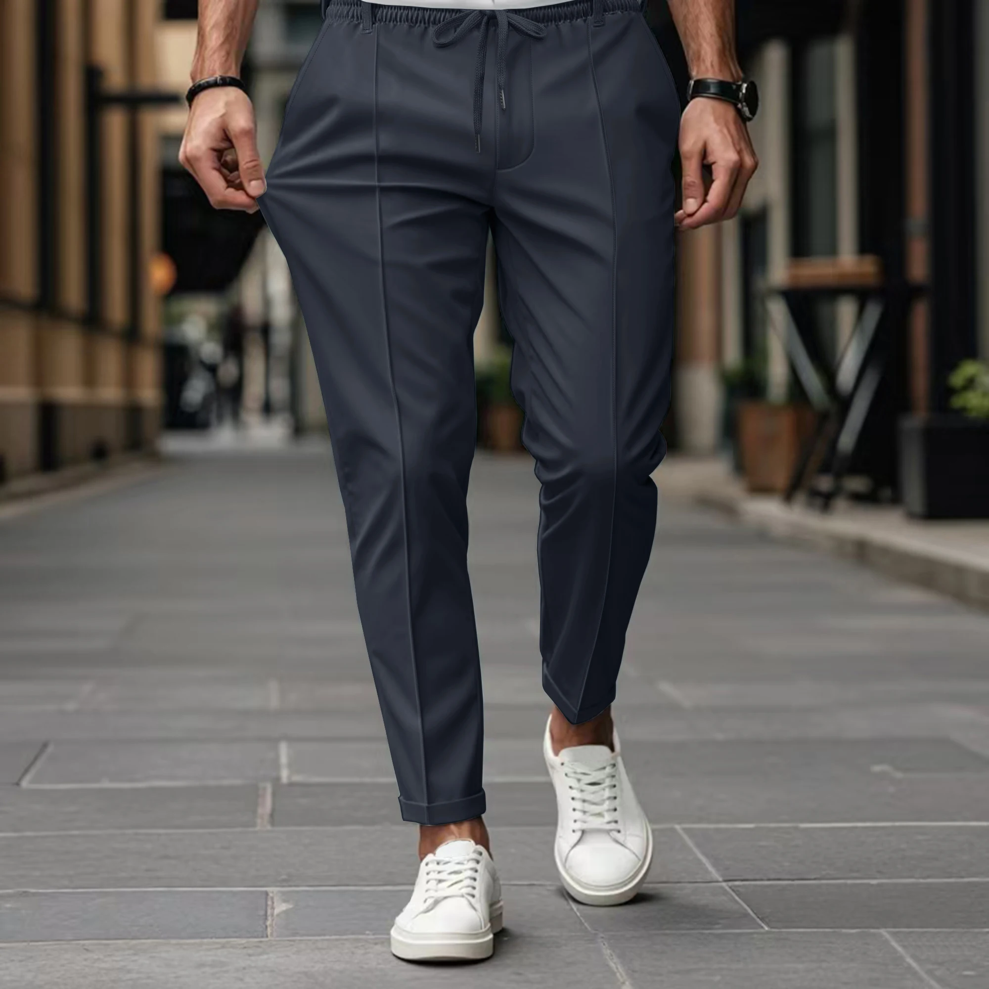 Pantalones de pierna recta de alta calidad de color sólido para | Ropa de hombre · Omeda.es - Imagen 8