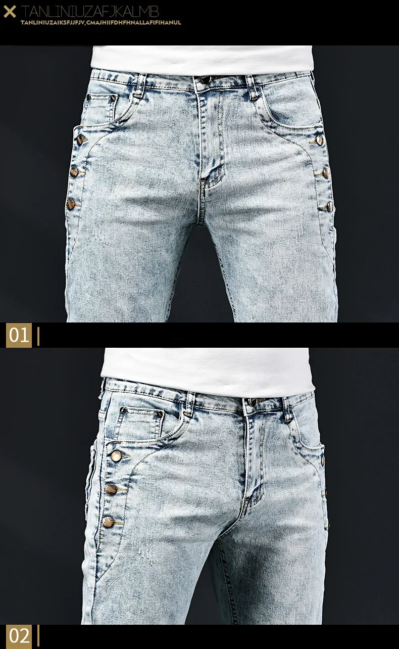Pantalones vaqueros ajustados para hombre, nuevo diseño coreano | Ropa de hombre · Omeda.es - Imagen 23