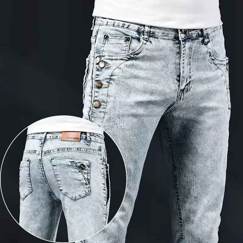 Pantalones vaqueros ajustados para hombre, nuevo diseño coreano | Ropa de hombre · Omeda.es - Imagen 5