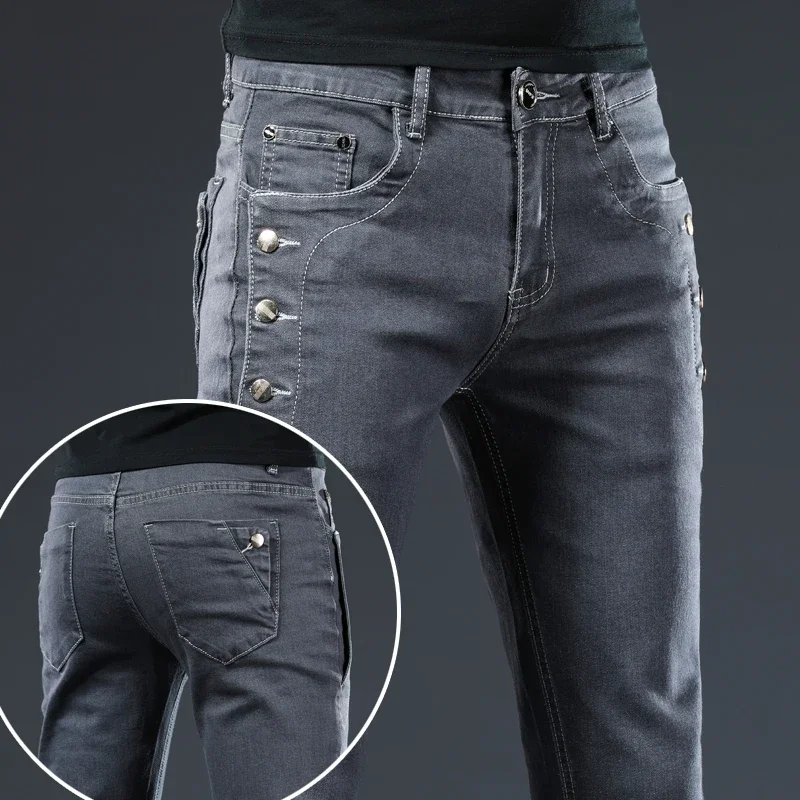 Pantalones vaqueros ajustados para hombre, nuevo diseño coreano | Ropa de hombre · Omeda.es - Imagen 6