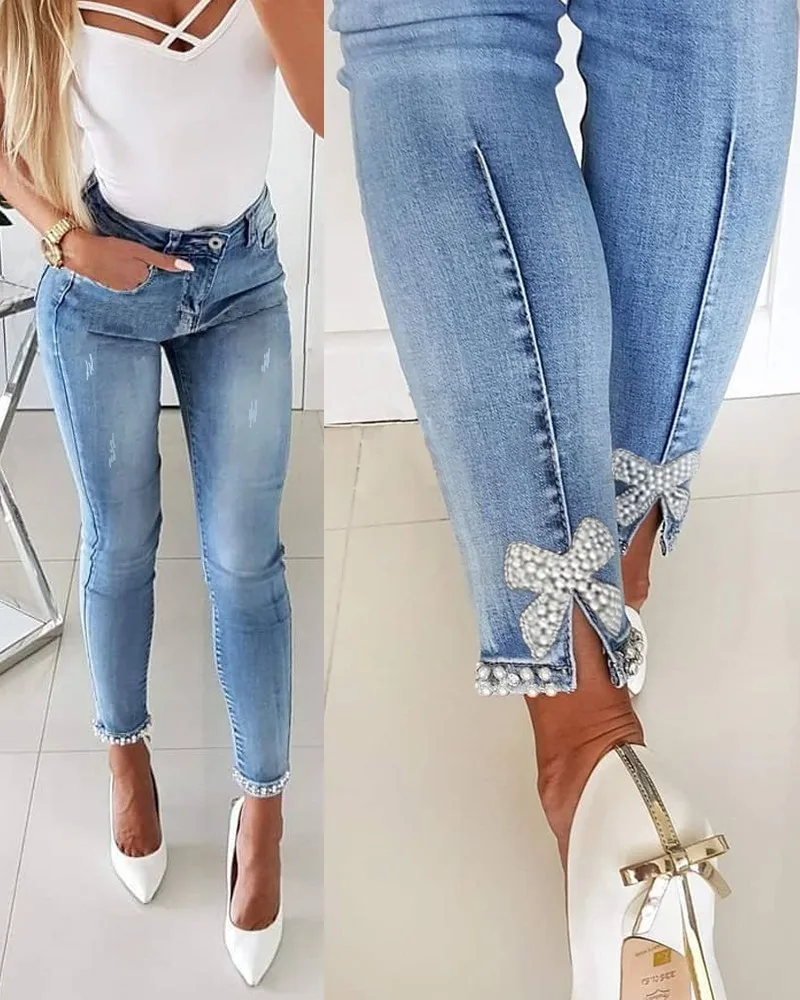 Pantalones vaqueros ajustados a la moda para mujer, pantalones | Ropa de mujer · Omeda.es - Imagen 6