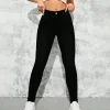 Pantalones vaqueros ajustados negros para mujer, cintura alta, | Ropa de mujer · Omeda.es