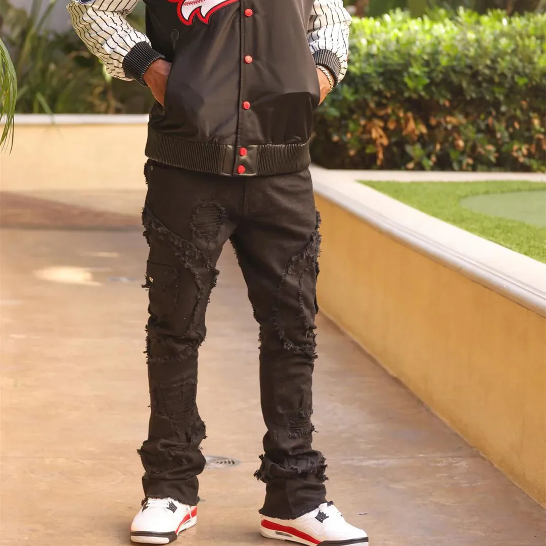 Pantalones vaqueros apilados rasgados para hombre, pantalones | Ropa de hombre · Omeda.es - Imagen 5