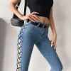 Pantalones vaqueros azules ajustados con bolsillos para mujer, | Ropa de mujer · Omeda.es