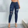 Pantalones vaqueros elásticos rasgados ajustados para mujer, | Ropa de mujer · Omeda.es