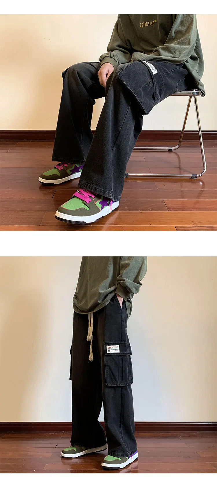 Pantalones vaqueros para hombre, pantalones Cargo de mezclilla, | Ropa de hombre · Omeda.es - Imagen 6