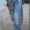 Pantalones vaqueros para mujer, bombachos con estampado de | Ropa de mujer · Omeda.es