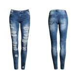 Pantalones vaqueros rasgados ajustados azules para mujer, pantalones | Ropa de mujer · Omeda.es