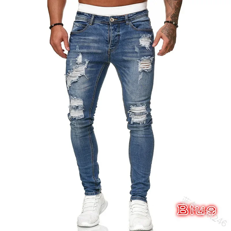 Pantalones vaqueros rasgados ajustados para hombre, pantalones | Ropa de hombre · Omeda.es - Imagen 27