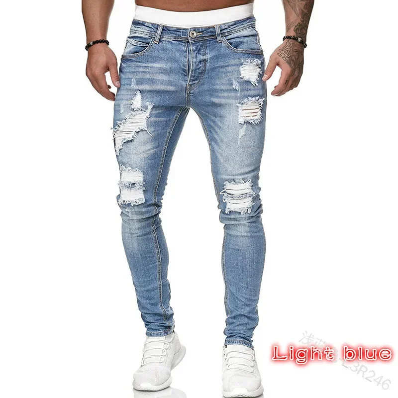 Pantalones vaqueros rasgados ajustados para hombre, pantalones | Ropa de hombre · Omeda.es - Imagen 48