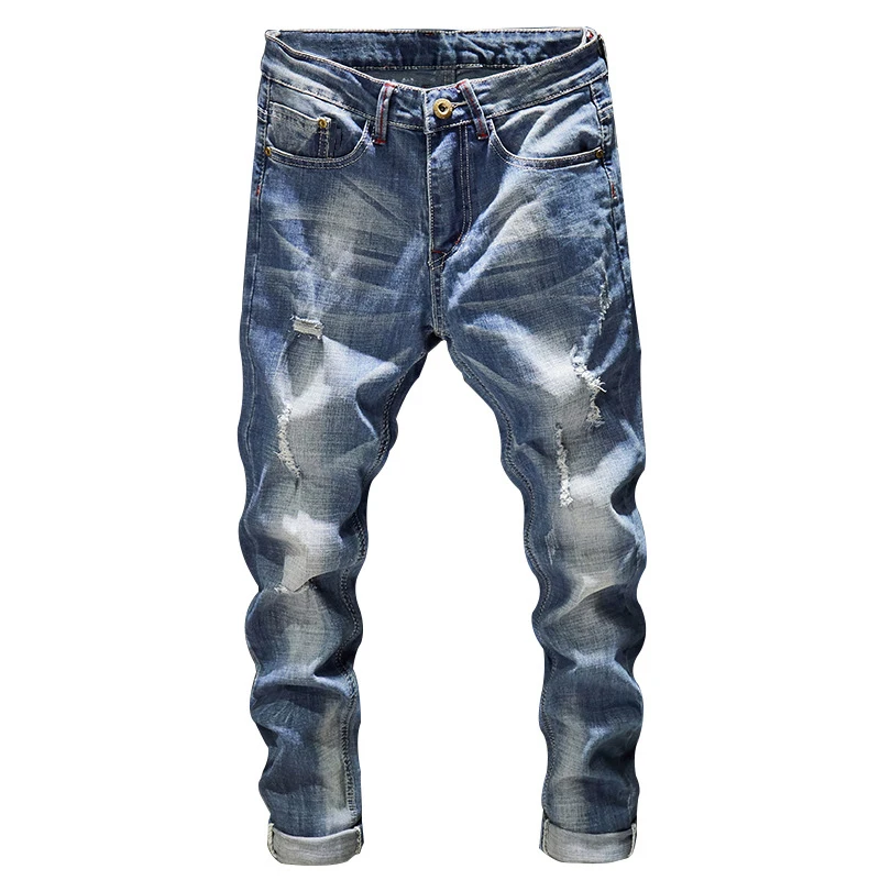 Pantalones vaqueros rasgados para hombre, ropa de calle elástica, | Ropa de hombre · Omeda.es