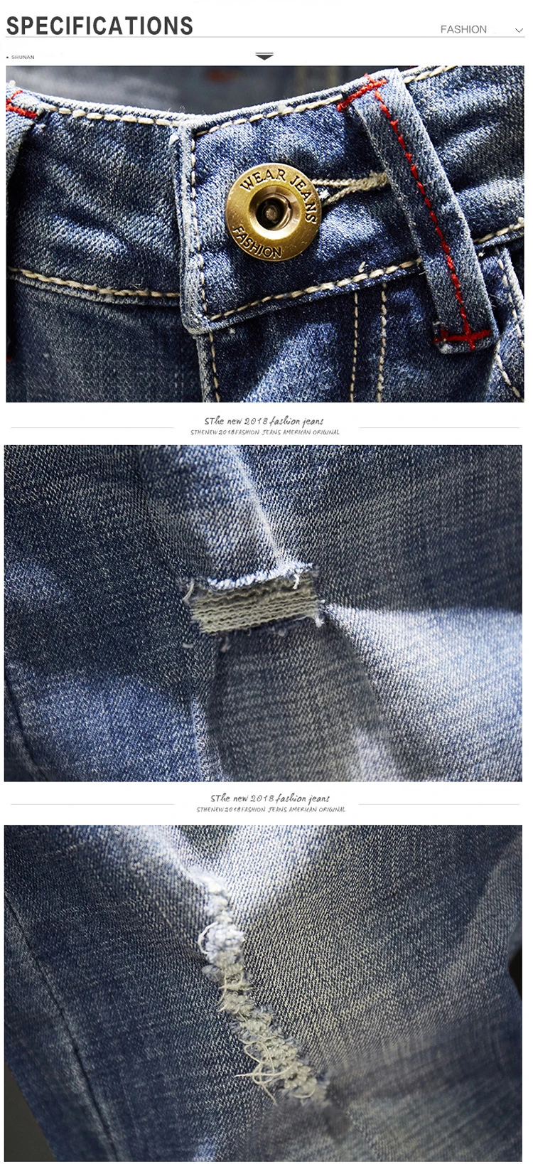 Pantalones vaqueros rasgados para hombre, ropa de calle elástica, | Ropa de hombre · Omeda.es - Imagen 5