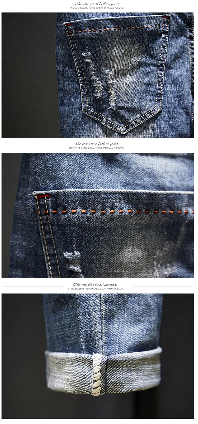 Pantalones vaqueros rasgados para hombre, ropa de calle elástica, | Ropa de hombre · Omeda.es - Imagen 6