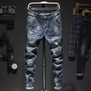 Pantalones vaqueros rasgados para hombre, ropa de calle con | Ropa de hombre · Omeda.es