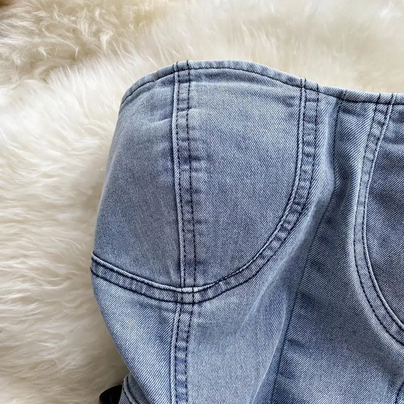 Peleles de verano para mujer, mono vaquero con hombros descubiertos, | Ropa de mujer · Omeda.es - Imagen 6