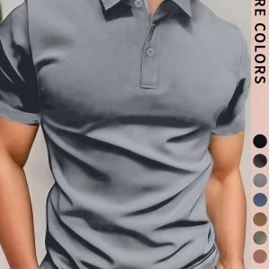 Polo para hombre Camisa simple de manga corta de color puro, tela de | Ropa de hombre · Omeda.es