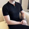 Polo para hombre, estilo coreano, cuello ajustado, color sólido, | Ropa de hombre · Omeda.es