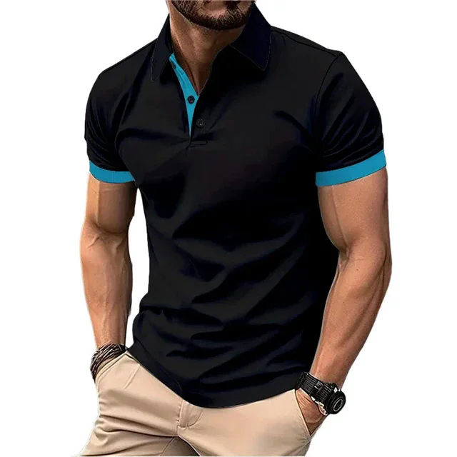 Polo de manga corta para hombre, camisetas informales ajustadas con | Ropa de hombre · Omeda.es - Imagen 10