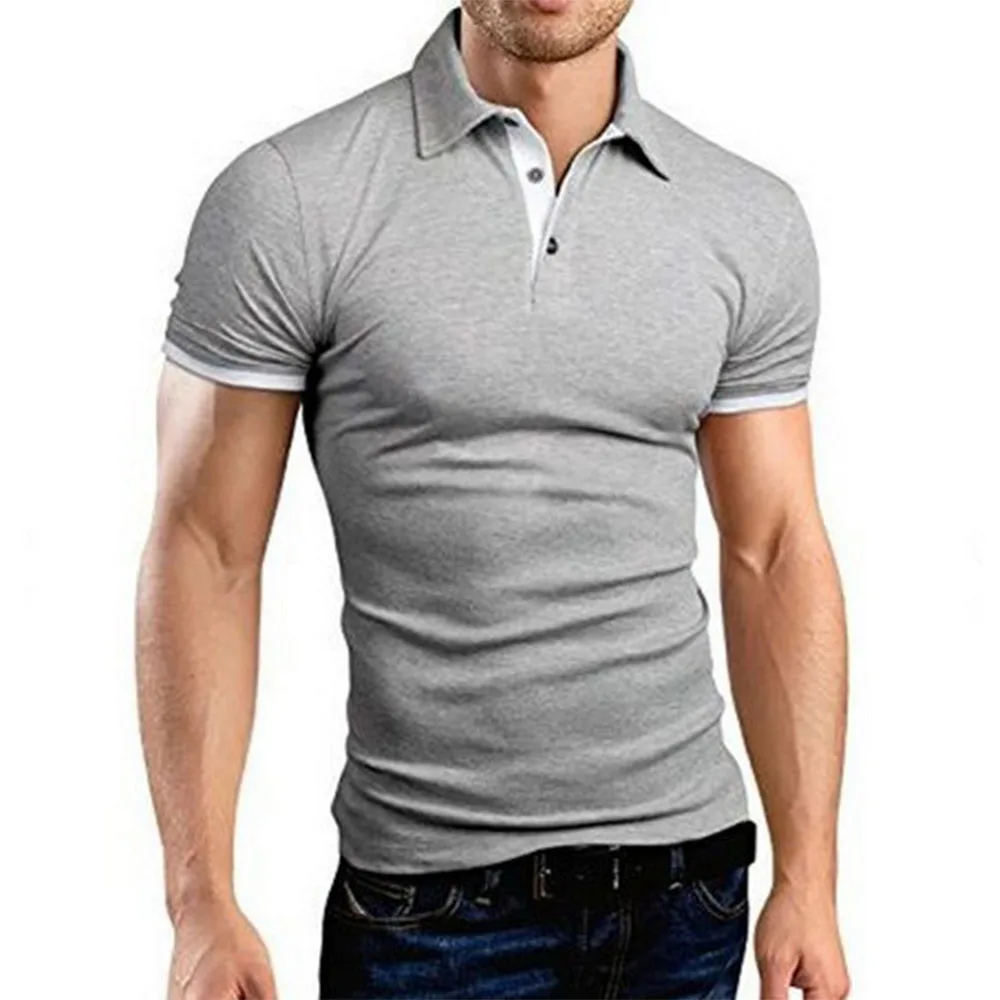 Polo de manga corta para hombre, camisetas informales ajustadas con | Ropa de hombre · Omeda.es - Imagen 3