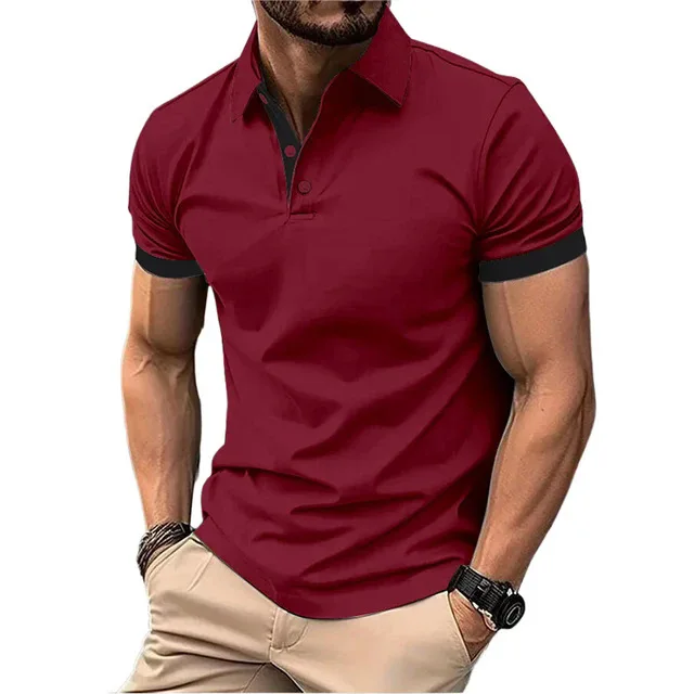 Polo de manga corta para hombre, camisetas informales ajustadas con | Ropa de hombre · Omeda.es - Imagen 4