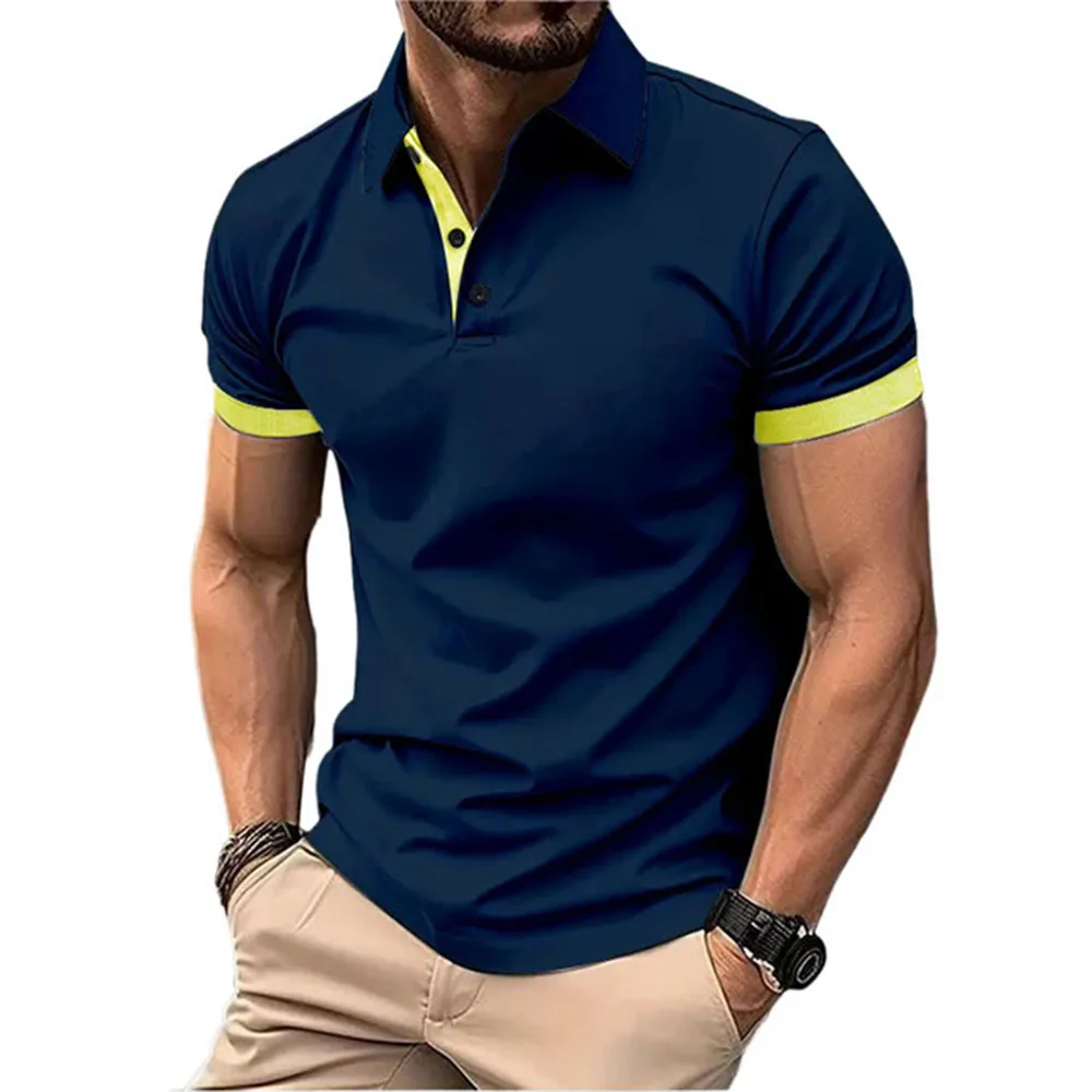Polo de manga corta para hombre, camisetas informales ajustadas con | Ropa de hombre · Omeda.es - Imagen 5