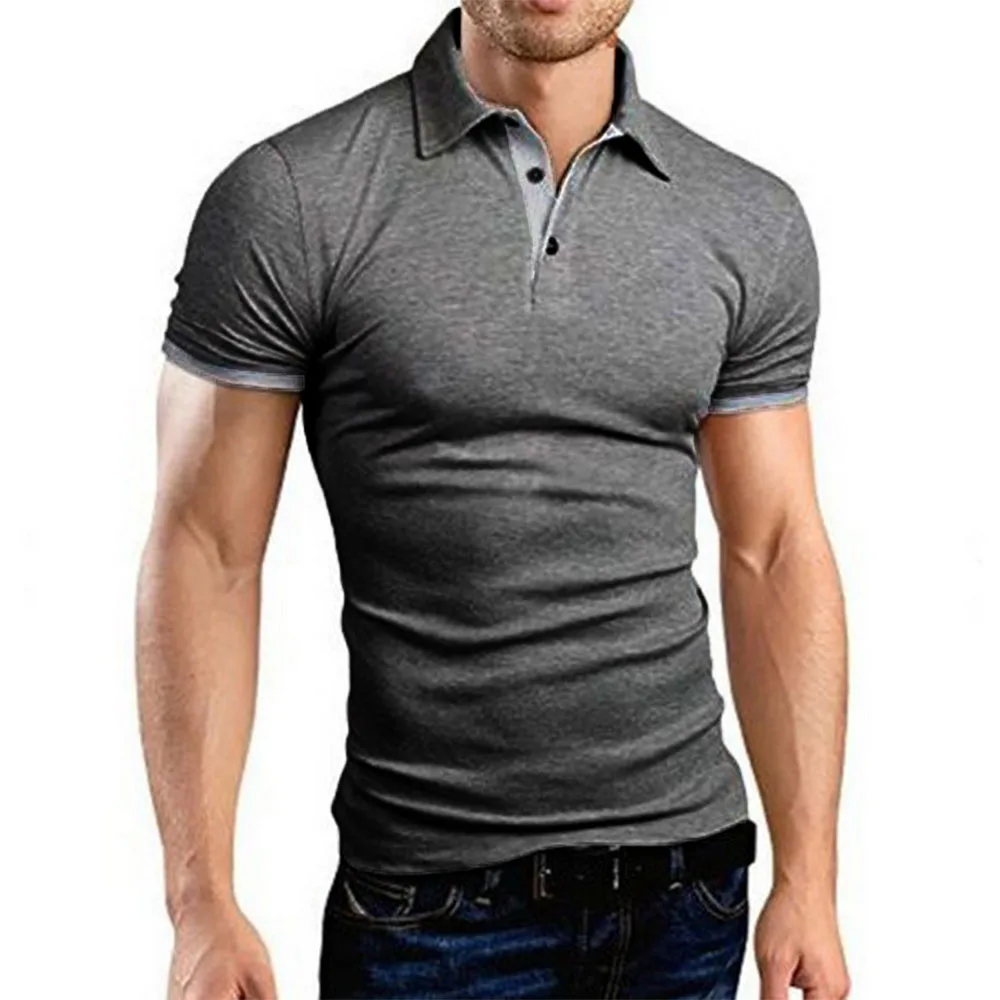 Polo de manga corta para hombre, camisetas informales ajustadas con | Ropa de hombre · Omeda.es - Imagen 6