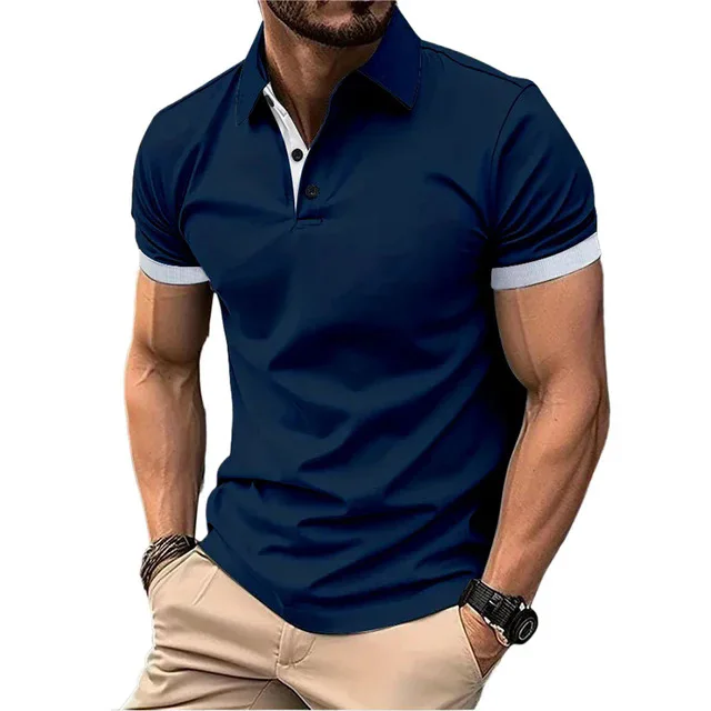 Polo de manga corta para hombre, camisetas informales ajustadas con | Ropa de hombre · Omeda.es - Imagen 8