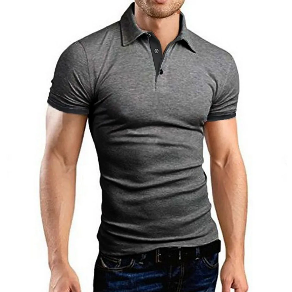 Polo de manga corta para hombre, camisetas informales ajustadas con | Ropa de hombre · Omeda.es - Imagen 9