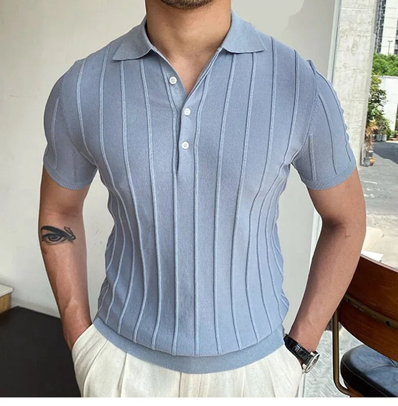 Polo de manga corta para hombre con cuello de solapa, estilo informal | Ropa de hombre · Omeda.es - Imagen 3