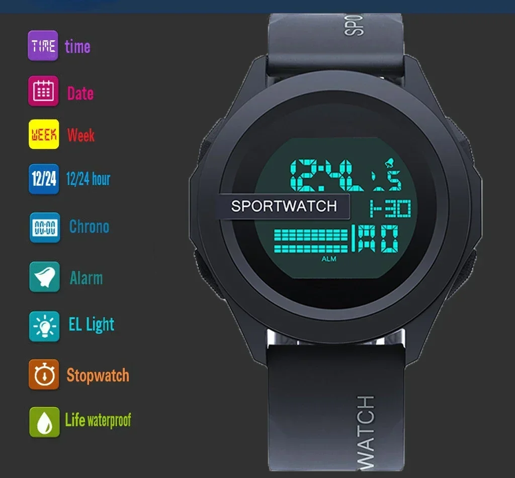 Reloj deportivo para hombre, reloj de pulsera Digital, cronómetro | Accesorios de moda · Omeda.es - Imagen 5