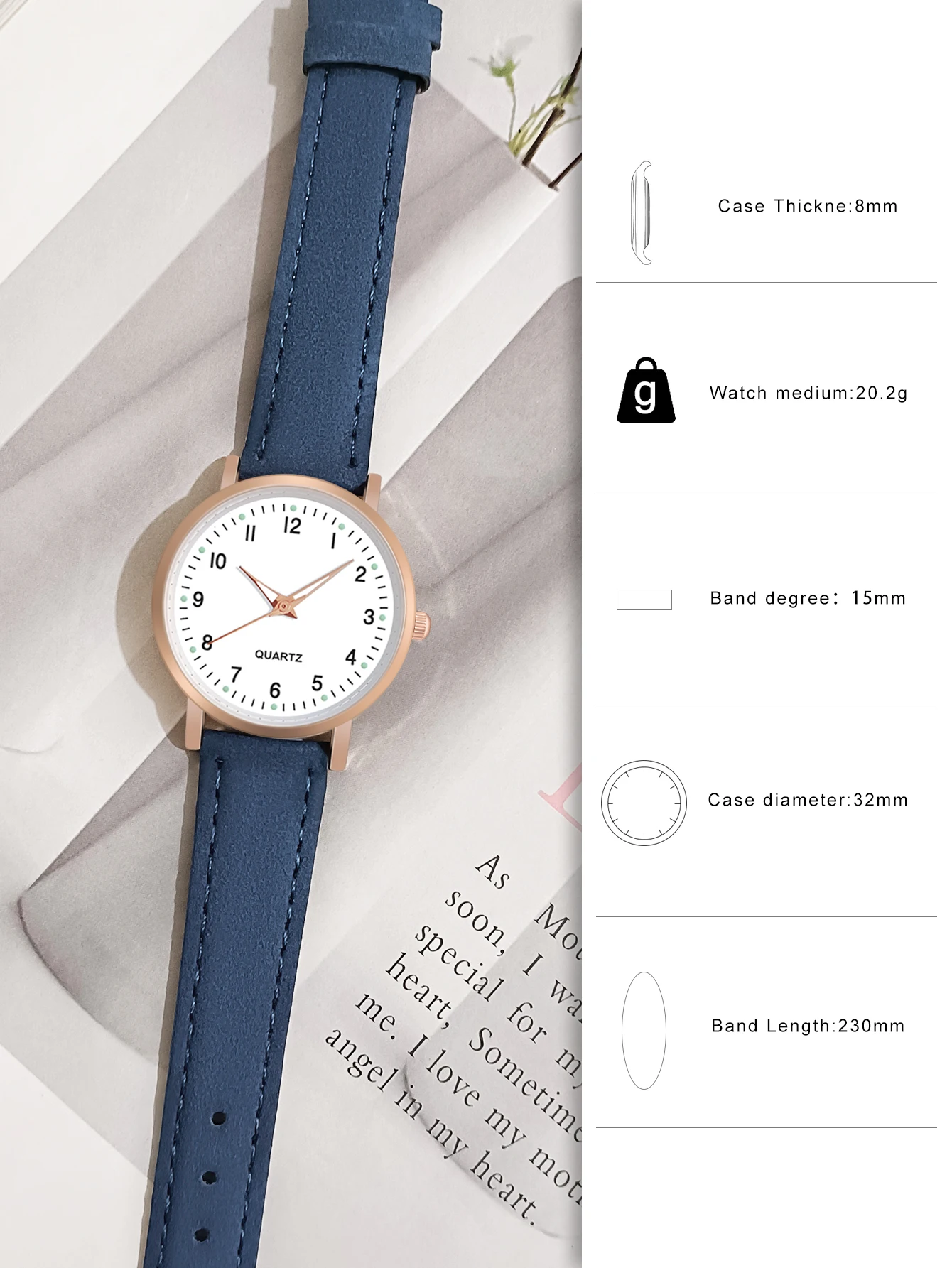 Reloj de moda para mujer, relojes de cuarzo de cuero, reloj de | Accesorios de moda · Omeda.es - Imagen 5