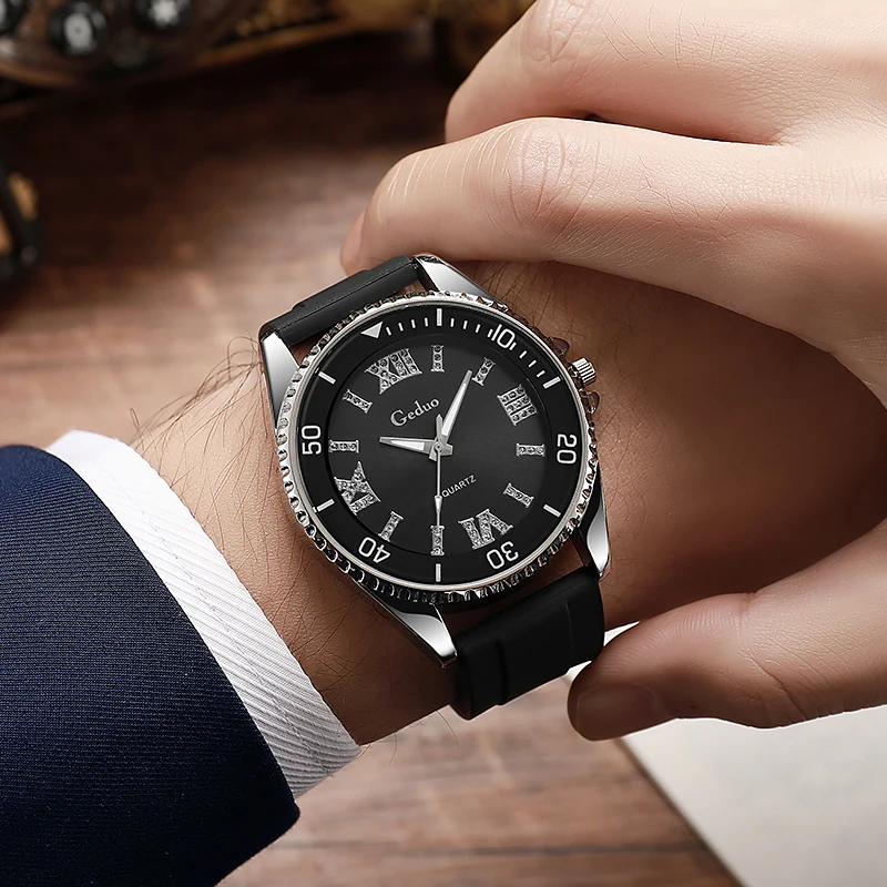 Reloj de pulsera con diamantes de imitación para hombre, cronógrafo | Accesorios de moda · Omeda.es - Imagen 3