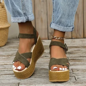 Sandalias de cuña a la moda para mujer, zapatos de plataforma con | Zapatos y calzado · Omeda.es
