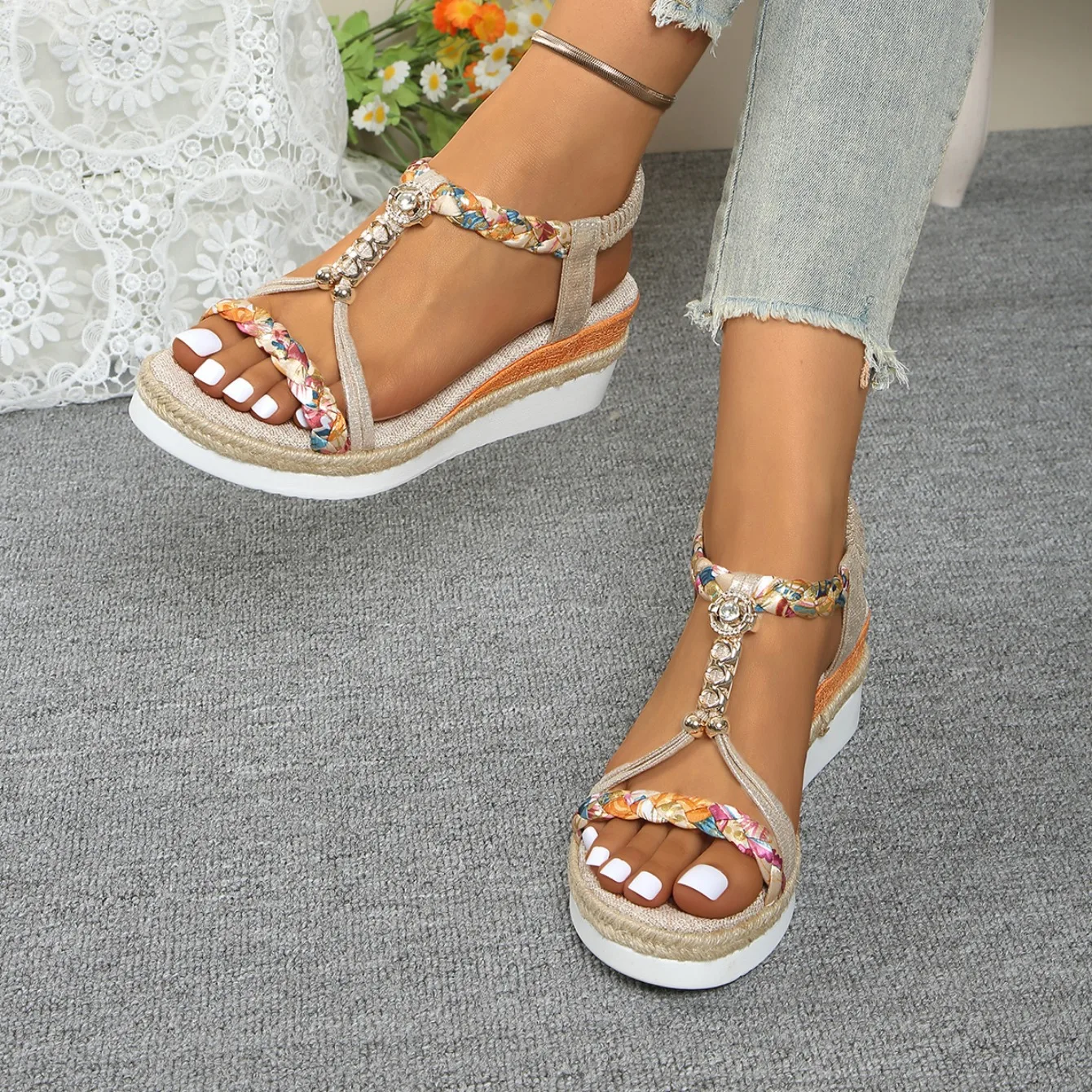 Sandalias De cuña para Mujer, Sandalias De gladiador con plataforma y | Zapatos y calzado · Omeda.es - Imagen 3