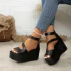 Sandalias de cuña con plataforma para mujer, Sandalias de tacón | Zapatos y calzado · Omeda.es