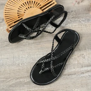 Sandalias huecas tejidas para playa para mujer, zapatos planos | Zapatos y calzado · Omeda.es