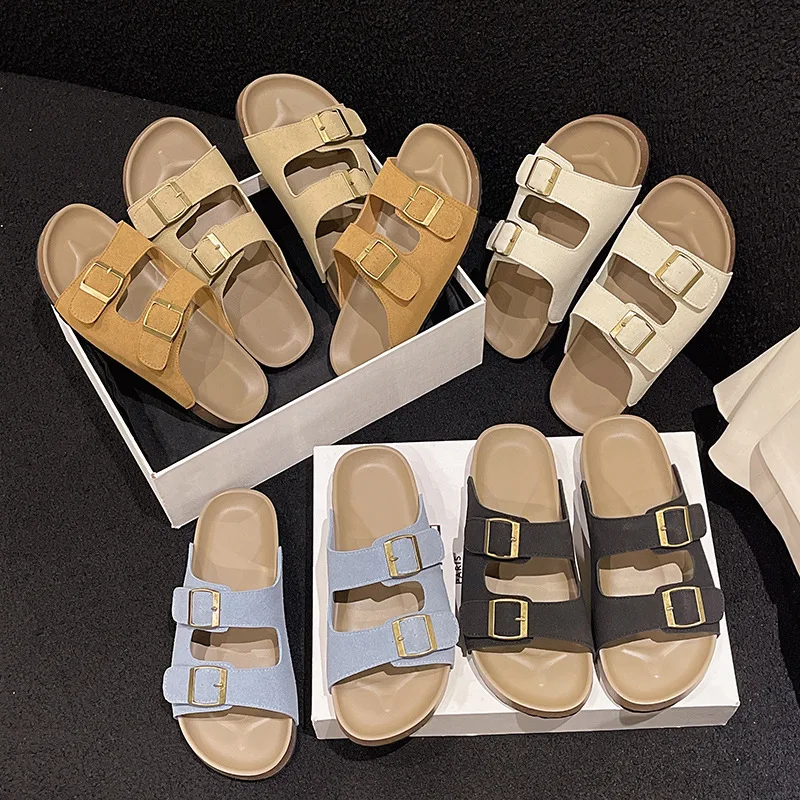 Sandalias planas de corcho para Mujer, zapatos informales con hebilla | Zapatos y calzado · Omeda.es - Imagen 23